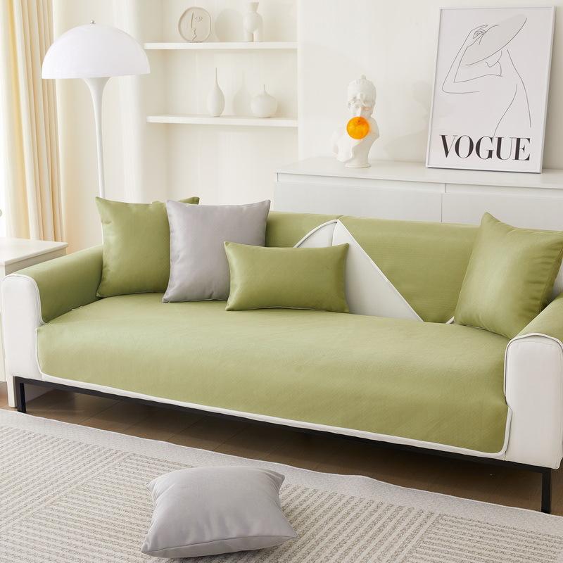 

Ice Silk Sofa Cushion Summer New Mat Sofa Cover Light Luxury Modern Full Cover Towel Cloth Non-Slip Seat Cushion 70*70cm
