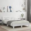 VidaXL Bed Frames with Headboard and LED, Double Bed with Slatted Base, Adult Bedroom Bed, White 140x190 Cm Wood 3207560