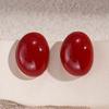 Drip Geometric Oval Silver Needle Earrings Ankola Red Fashion Earrings