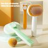 Pet Grooming Comb Self-Cleaning Dog Shedding Brush Angled Stainless Steel Teeth Massage Comb
