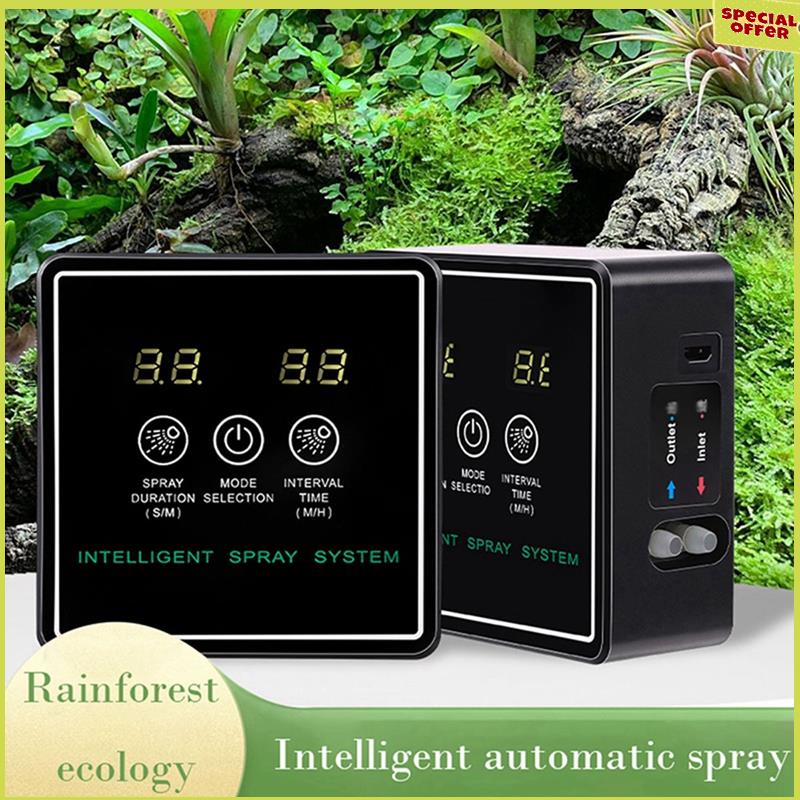 

A34R Touch Screen Automatic Mist Rainforest Sprays Intelligent Ecological Cylinder Electronic Timer Sprinkler System Kit чёрный