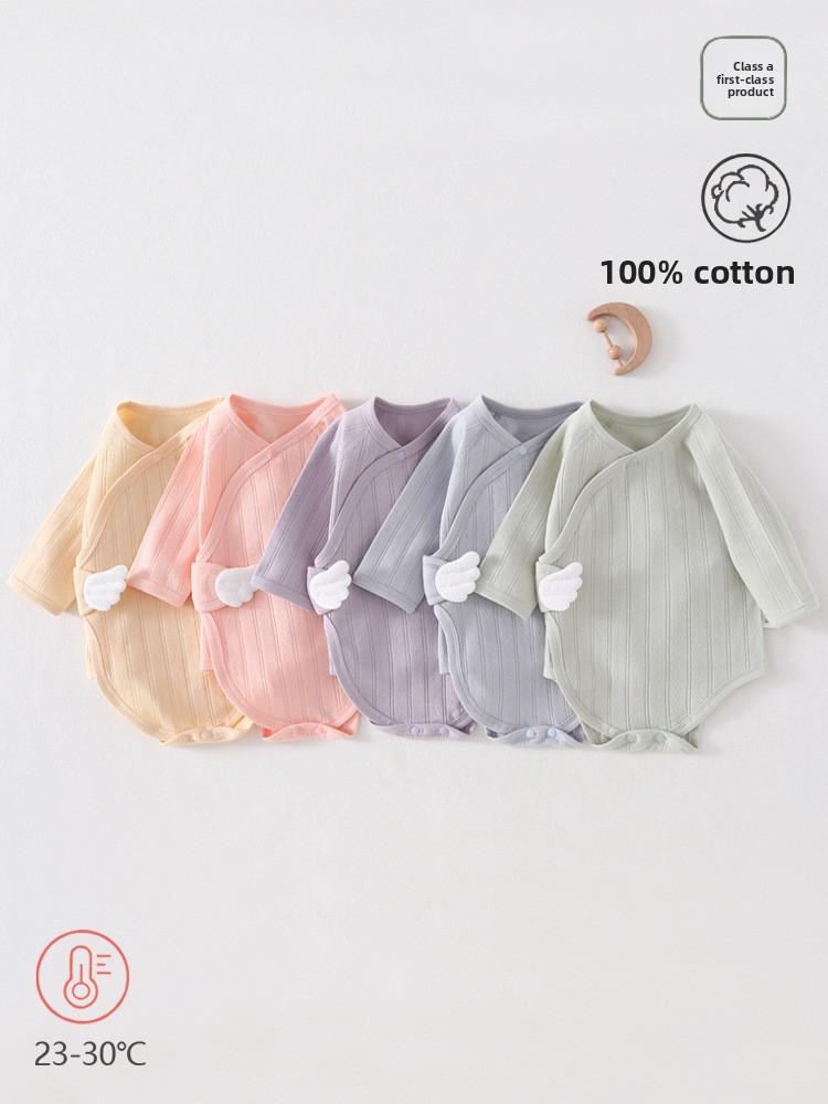 Baby Cotton Romper With Air Layer For Newborns Safe Breathable Infant One Piece For Spring Autumn