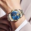 OLEVS Wristwatch Mens Stylish Chronograph Watch Business Popular Brand Large Easy-to-read Analog Waterproof Quartz Blue
