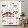 Crayon Shin-Chan Flame Ninja Z Themed 2D Print Waterproof Shower Curtain, Flying Shin-Chan With Family & Shiro Colorful Cityscap