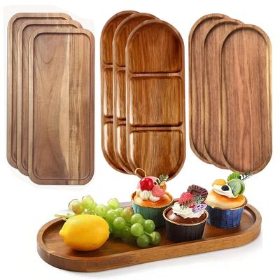 Solid Wood Fruit Plate Factory  Wooden Tray Multi-size High-value Fruit Tray Snack Plate