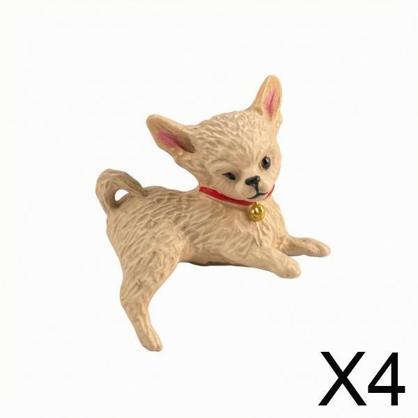 2xDog Figurine PVC Dashboard Dog Decor Double-Sided Ornaments for Desktop
