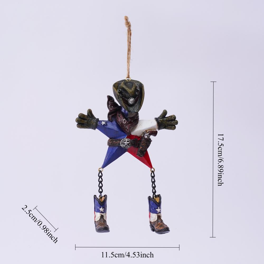 Cartoon Cowboy Doll Wall Decoration Pendant American Style Western Cowboy Statue Home Living Room Entryway Door Ornaments