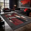 Red Gray Color Matching Art Carpet for Living Room Decoration Home Antiskid Fluffy Rug Easy Clean Short Velvet Coffee Tables Mat
