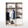 Kleiderschrank - Eiche und weiße Spanplatte - Zeitgenössisch - Schlafzimmer - L 144,6 cm