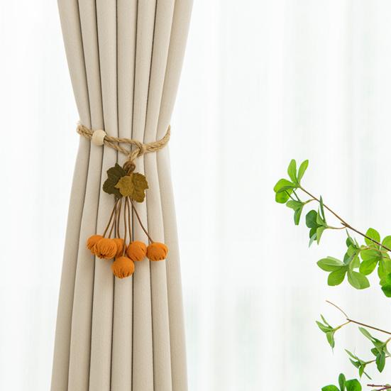 Halloween Pumpkin Curtain Tieback Farmhouse Adjustable Strap Fruit Vegetable Decorative Drape Window Curtain Holder Holdbacks Curtain Accessories