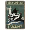 Vintage Schwarze Katze Blechschild Wandkunst Dekoration 20x30 cm Retro Metallschild für Haus Bar Café Garage