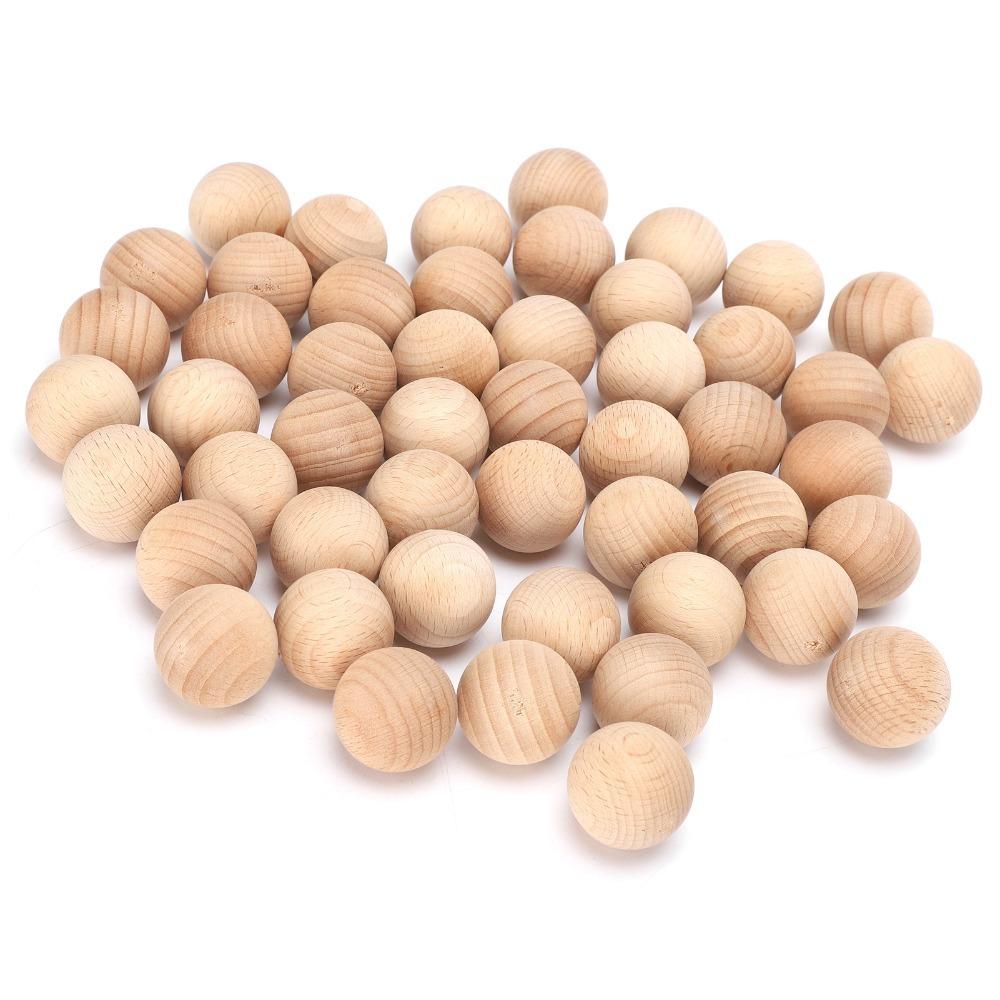 

50PCS Smooth Surface Unfinished Wood Balls Easy to Paint Craft Wooden Balls Party Decoration