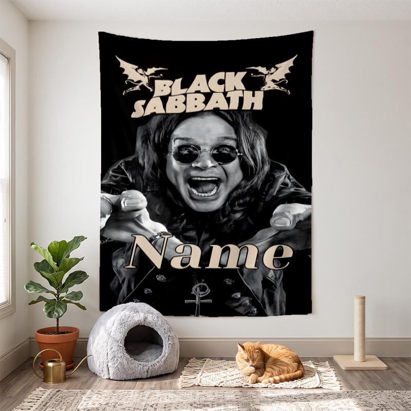 Ozzy Osbourne (1) Tapiserie decorativă de perete cu nume personalizabil, alegerea ideală pentru decorul pereților în dormitoare, camere de zi, cămine studențești și acasă