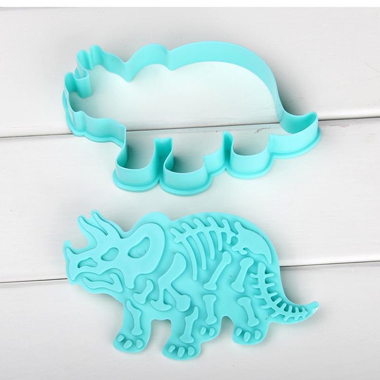 3D Dinosaur Cookie Cutters Mold Dinosaur Biscuit Embossing Mould