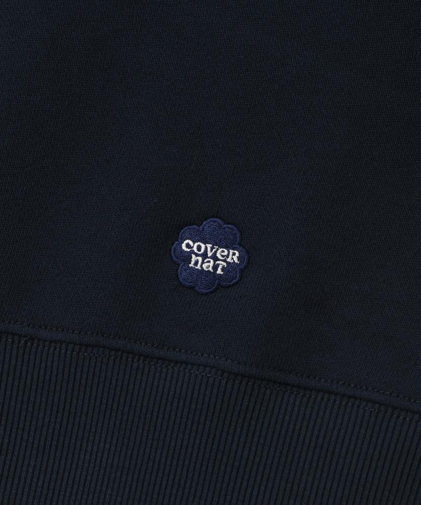 COVERNAT WOMAN Crop V-Neck Sweatshirt Navy