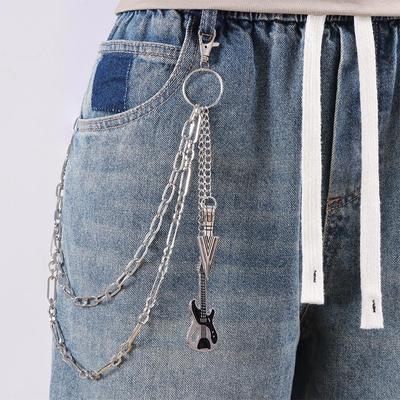 Unisex Retro Hip Hop Doppellagige Metall-Hüftkette für Hosen und Röcke