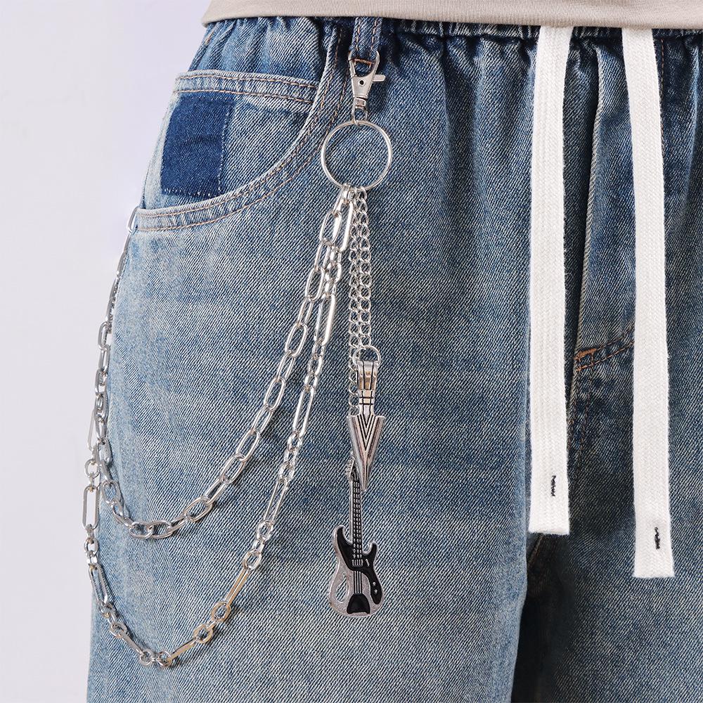 Unisex Retro Hip Hop Doppellagige Metall-Hüftkette für Hosen und Röcke