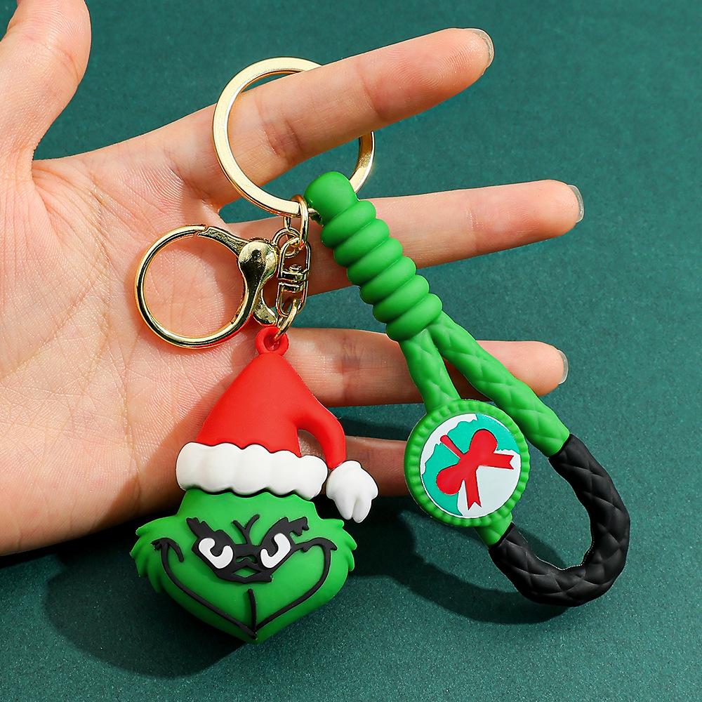 Bambola Grinch esplosione transfrontaliera Nuovo portachiavi ciondolo Grinch di Natale Mostro dai capelli verdi di Natale ornamento