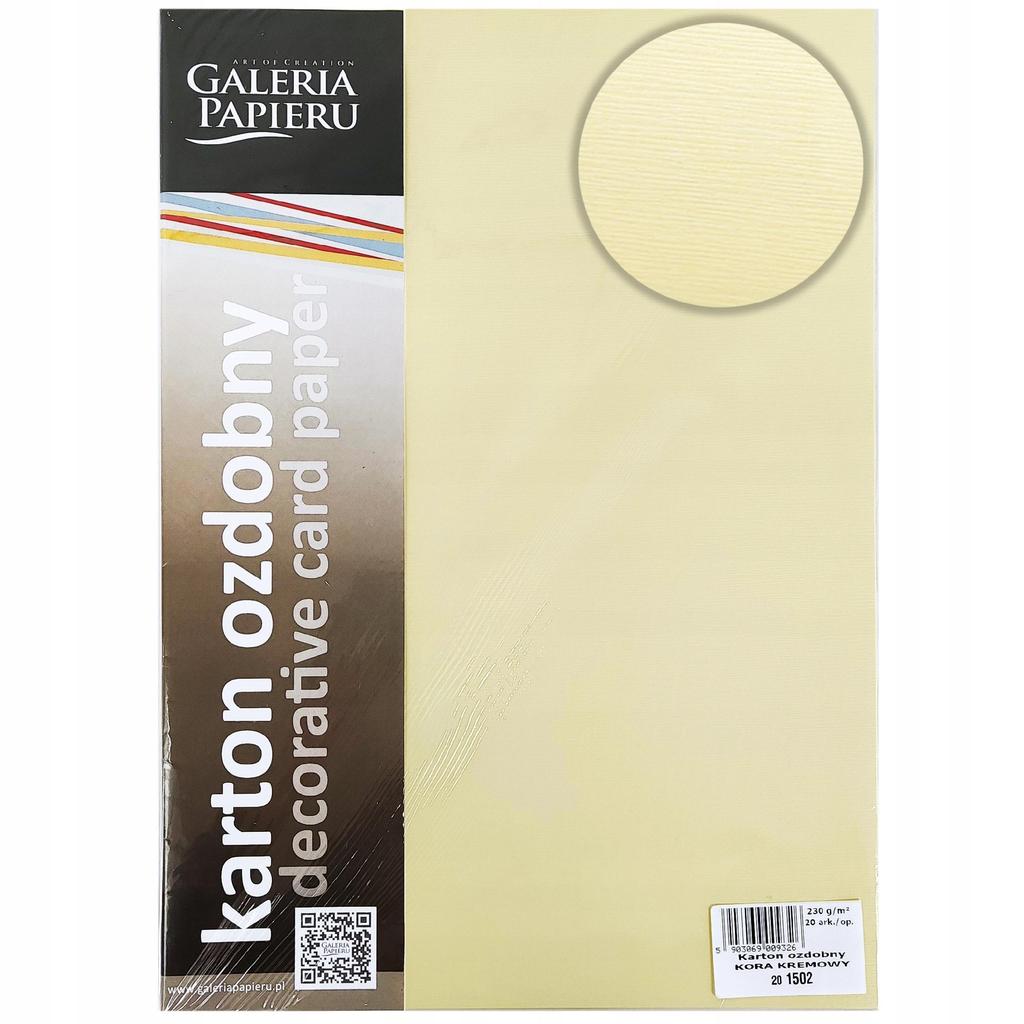 KARTON OZDOBNY KORA KREMOWY 230G/M2 (20) 9326