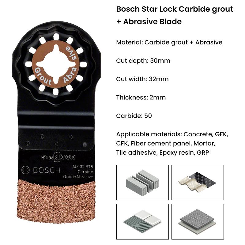Bosch Starlock Accessories Star Lock Carbide Grout + Abrasive Blade Compatible with Bosch GOP12V-28, GOP30-28, GOP185-LI