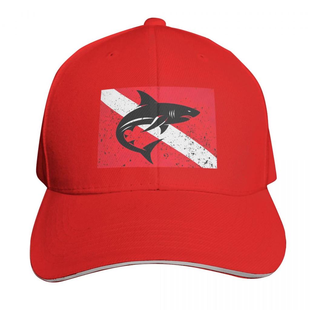 Scuba Diving Dive Flag And Shark Cap Fashion Casual Baseball Caps Adjustable Hat Hip Hop Summer Unisex Baseball Hats