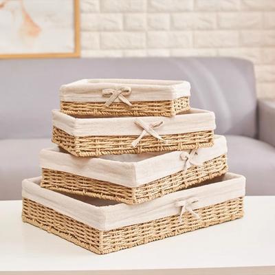 Bow Cosmetics Storage Box Rectangular Fruit Dish Basket Towel Basket Sundries Organizer  Household