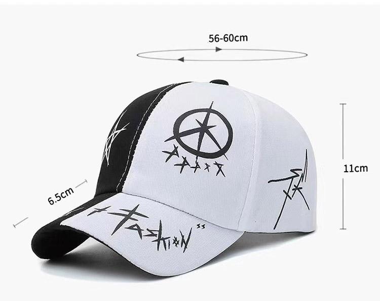Unisex Letter Pattern Printing Snapback Baseball Caps Spring and Autumn Outdoor Adjustable Casual Hats Sunscreen Hat