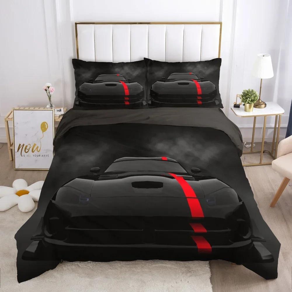 Luxury New 3D Print Cars Vehicles Bedding Set Boys Bedroom Decor Quilt Cover Pillowcase Cars Racing Print Bed Linen Set
