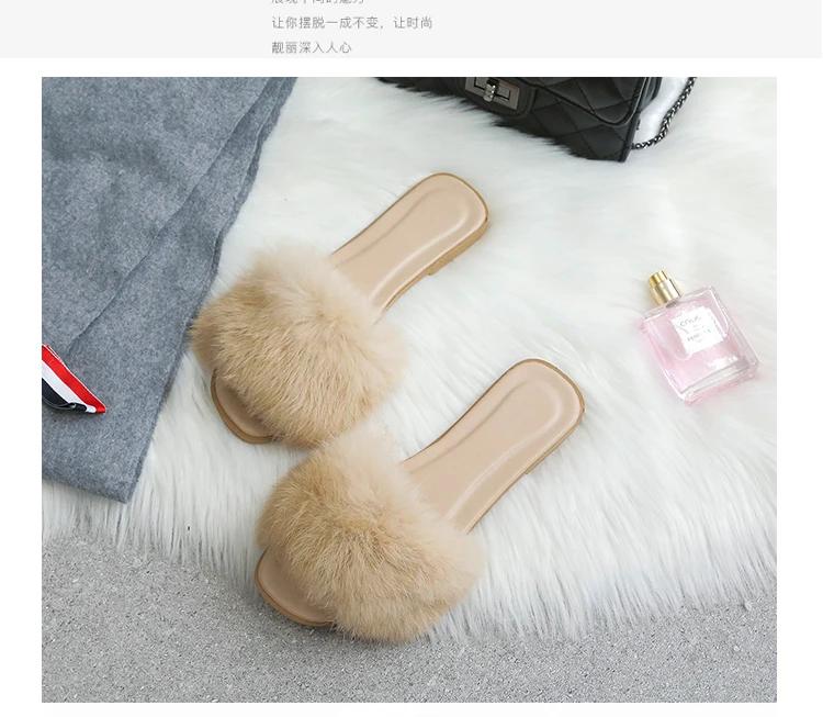 Fashion Fashion Slippers Women Winter Flat Faux Fur Designer Sandals Indoor Warmth and Comfort Shoes for Women New Warm Slippers Women