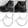 Doppellagige Schuhkette Canvas Schuhe Ketten Punk Stil Stern/Herz Perlen Schuhschnallen Schmuck Trendy Y2k Accessoires