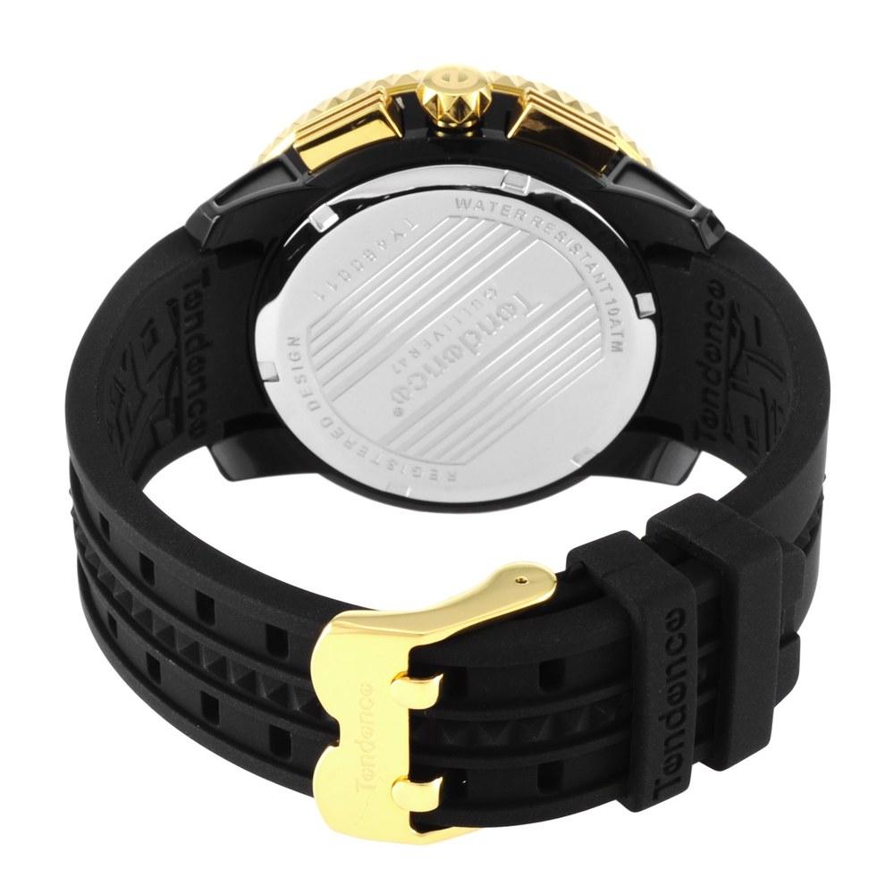 TENDENCE Gulliver Watch 47 Quartz Stainless Steel Black Dial Mineral Glass 47MM TY460011