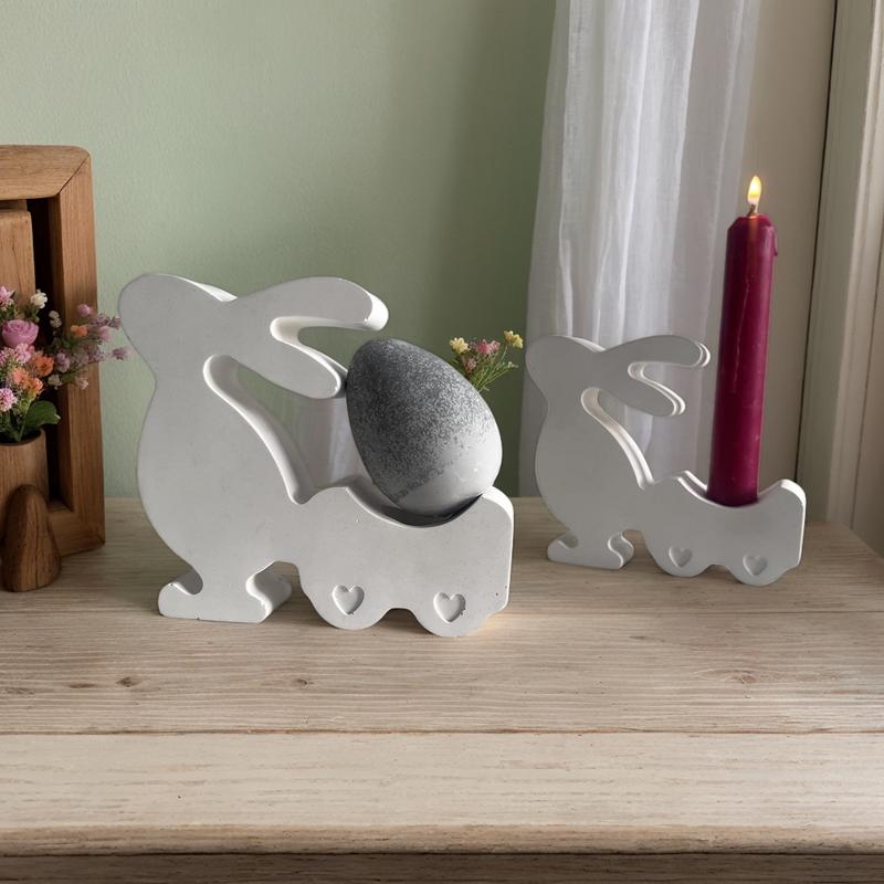 Cute Bunny Mold Desktop Bunny Ornament Mould Creative Silicone Mold Art Crafts Tools Non-stick Silicone Mold Home Decoration for