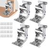 2/4PCS Folding Leg Hinge Bracket 0-90-180 Degree Foldable Support Bracket Self-Locking Hinge with Screws