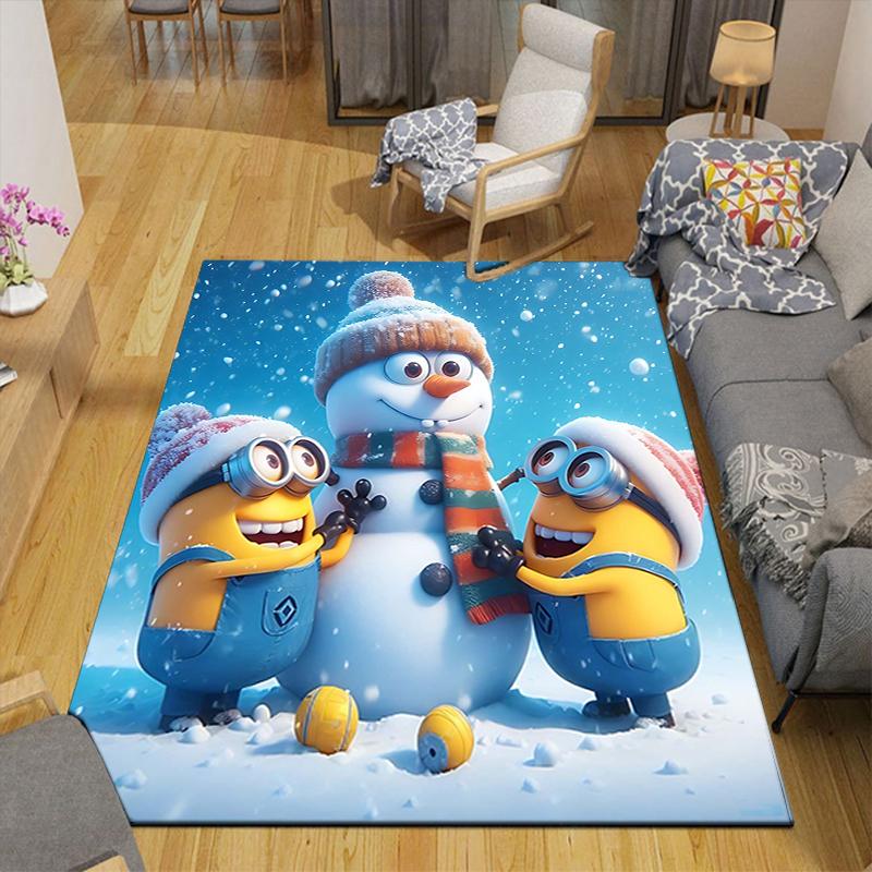 1Pc Minions Christmas Celebration Rug Office Carpet Indoor Outdoor Doormat Nonslip Soft And Comfortable Living Room Christmas Halloween Gift D91854