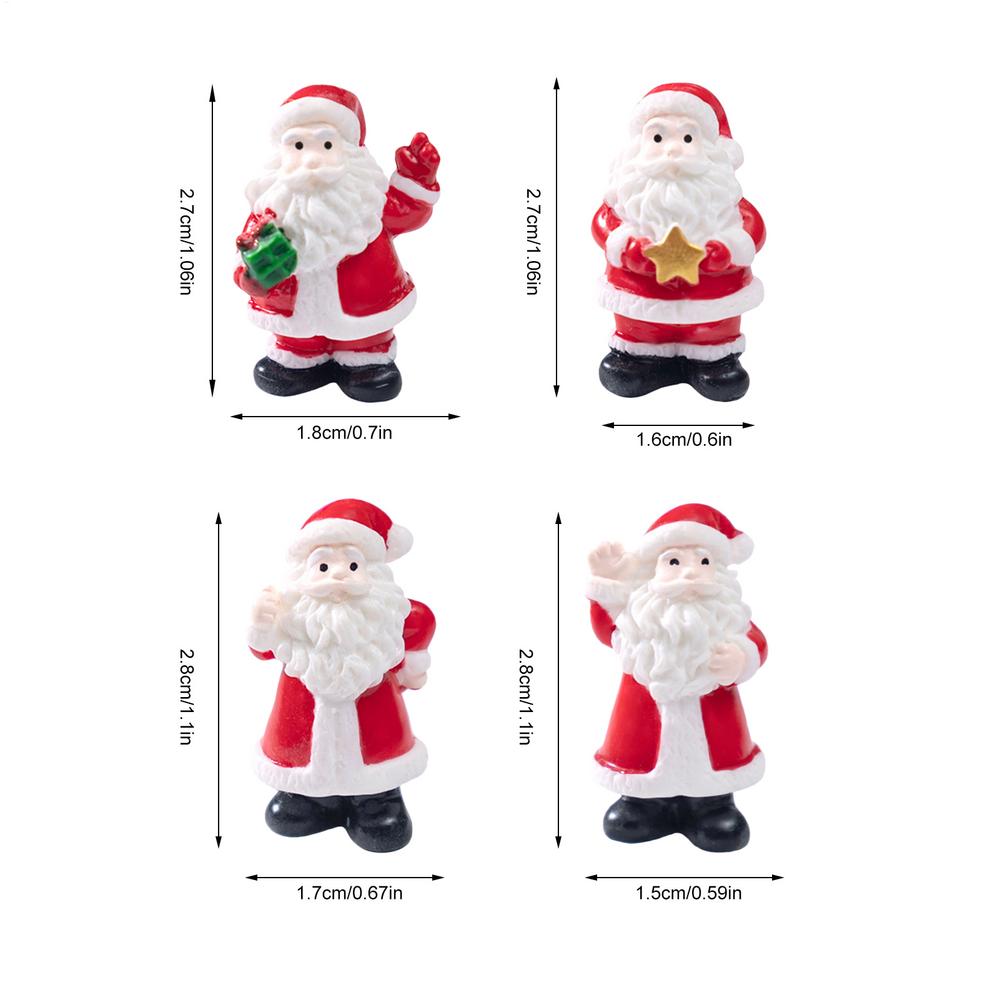 

4 шт. смоляные крошечные фигурки Санта-Клауса, рождественские миниатюрные статуэтки для... для новогоднего праздника, домашнего сада, заднего двора, декора для крыльца