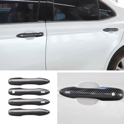 Carbon Fiber Car Door Handles Cover Trim 4pcs For Toyota Camry 2018-2026