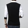 Maglia a maniche lunghe Patchwork Colorata da uomo Finto due pezzi Slim con colletto rovesciato Pullover per l'uso quotidiano
