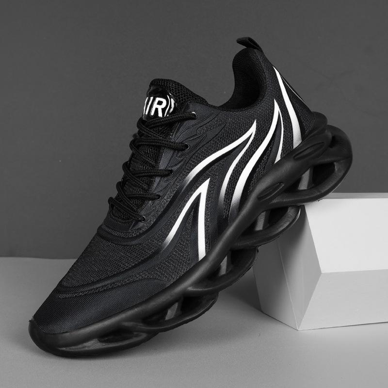 Pantofi Casual Trendy de Toamnă: Adidași Sport Versatili, Respirabili, cu Design Flacără, Mărimi Mari, Înălțători, din Plasă, în Patru Culori.