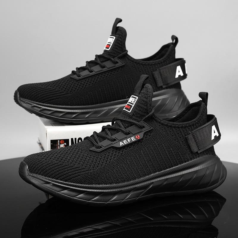

Осенне-зимняя мужская спортивная обувь, модная обувь для бега из коровьей кожи, корейская версия, универсальная мужская обувь, дышащая повседневная обувь, спортивная обувь 47 чёрный
