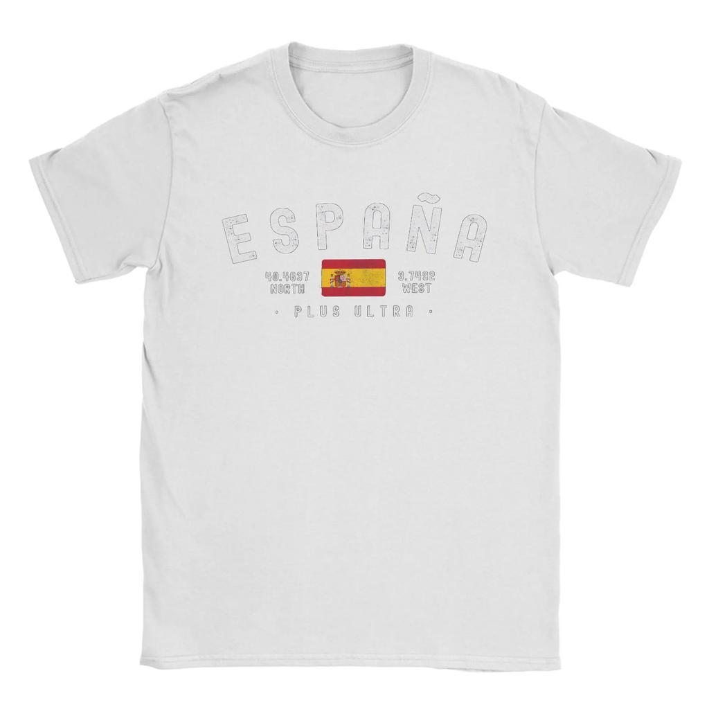 Men T-Shirts Spanish Flag  Casual 100% Cotton Tees Short Sleeve  T Shirts Crewneck Clothes Summer