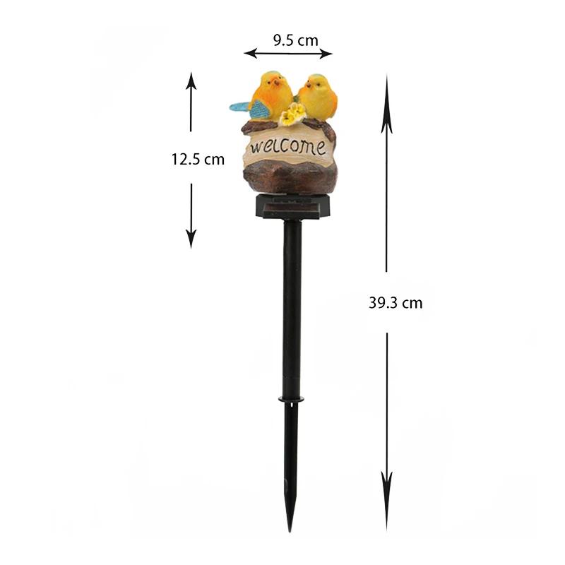 Уличные солнечные газонные светильники Welcome Bird Style Водонепроницаемые смоляные лампы для садовых дверных проемов Украшения ландшафта Светодиодные солнечные лампы