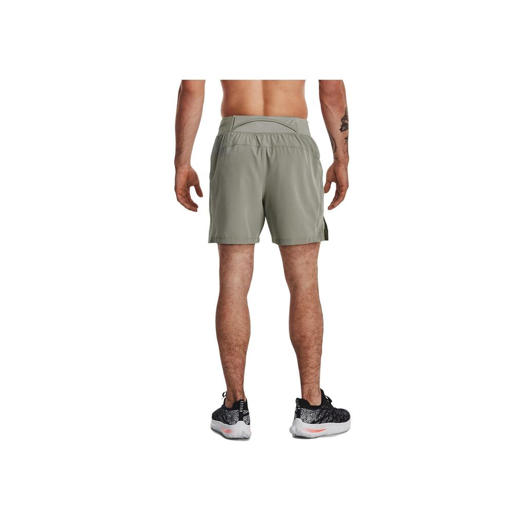 Under Armour Launch Logo Print Solid Color Sports Shorts Men Shorts Camo-Green 1376509-504