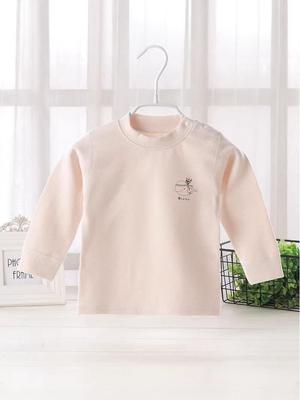 Velvet Cotton Shoulder Button Top for Kids – Baby & Toddler Pajamas – Round Neck, Soft Base Layer for Boys & Girls (Spring/Autumn)