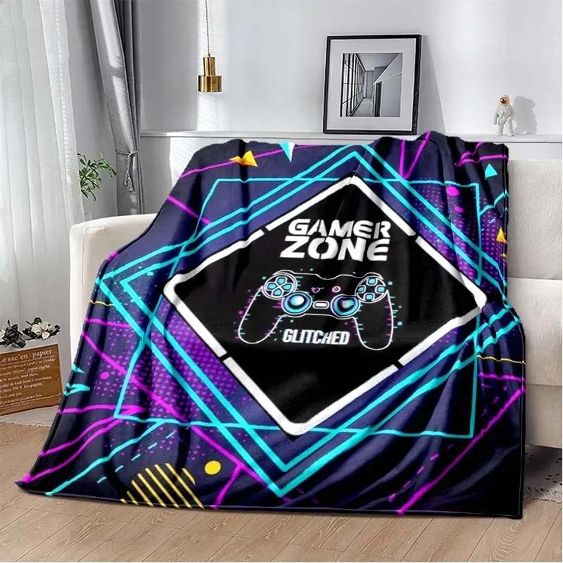 3D Cartoon Gamepad Children's Game Regional Blanket,Fashion Soft Cozy Living Room Bedroom Sofa Bed Travel Blanket Birthday Gift