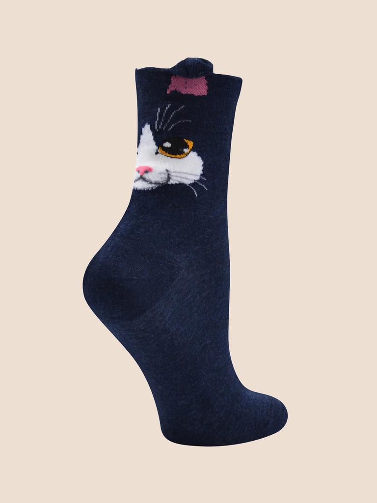 5 Pairs Of Three-Dimensional Cat Socks For Men And Women Fashionable And Fun Cat Ear Socks Pure Cotton Animal Ear Tube Socks