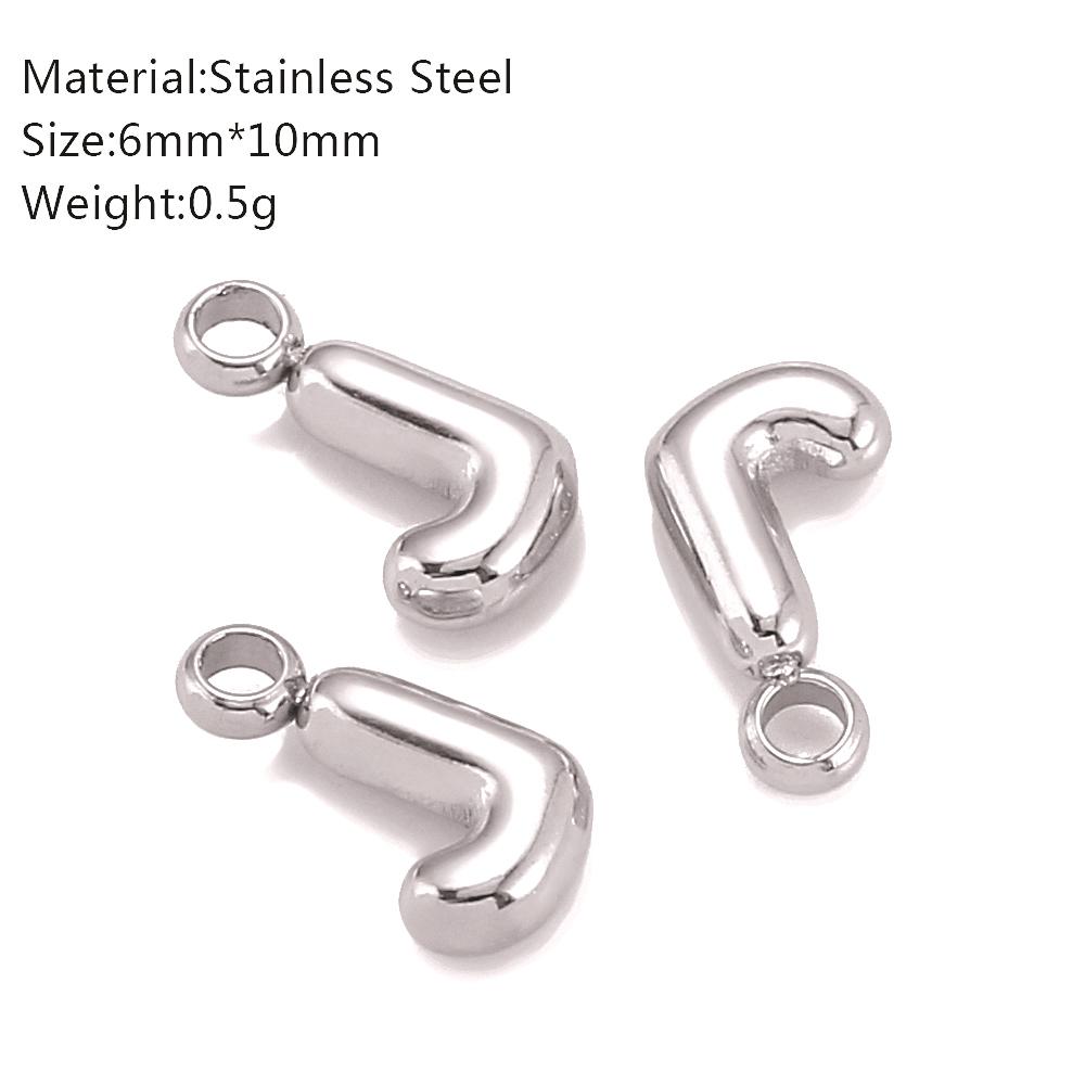 3Pcs Mini Balloon Alphabet Charms Cute Small Initial Bubble English Letter Stainless Steel Pendants DIY Necklace Bracelet Making
