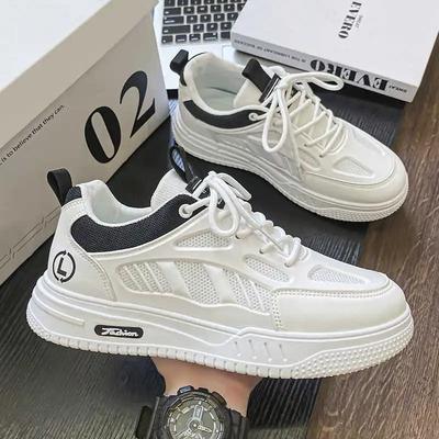 40 Hight Top Men's Breathable Sneakers Vulcanize Couple Beige Sports Shoes Joggings Overseas Daily Top Comfort Top Luxury