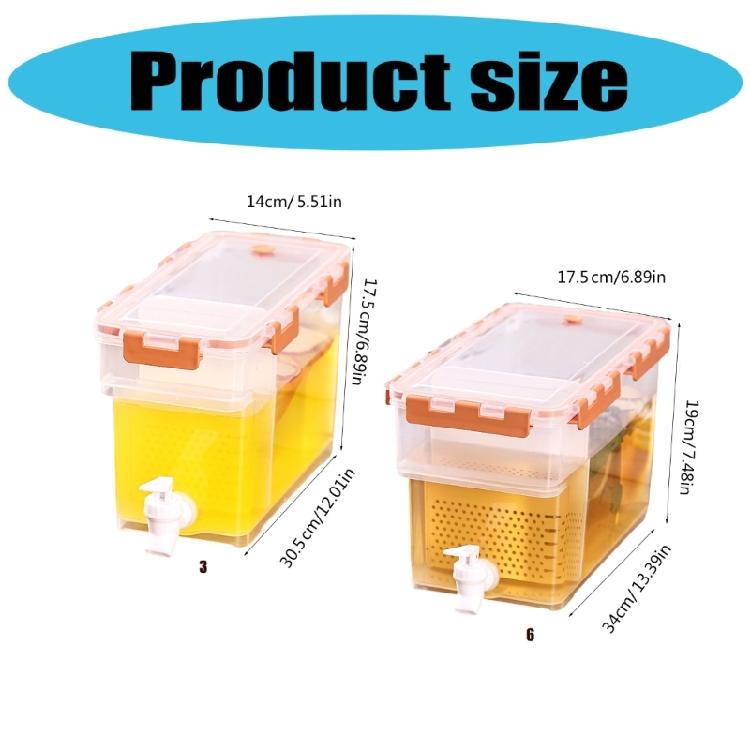 Beverage Dispenser with Tap Leak Proof Plastic Cold Drink Container with Spigot Large Capacity Pitcher for Refrigerator