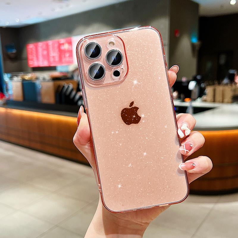 Luxusní třpytivý průhledný kryt Bling pro iPhone 17Air 16 15 14 Pro Max 13 12 11 X XR XS 14 Plus 7 8 Průhledný měkký akrylový kryt