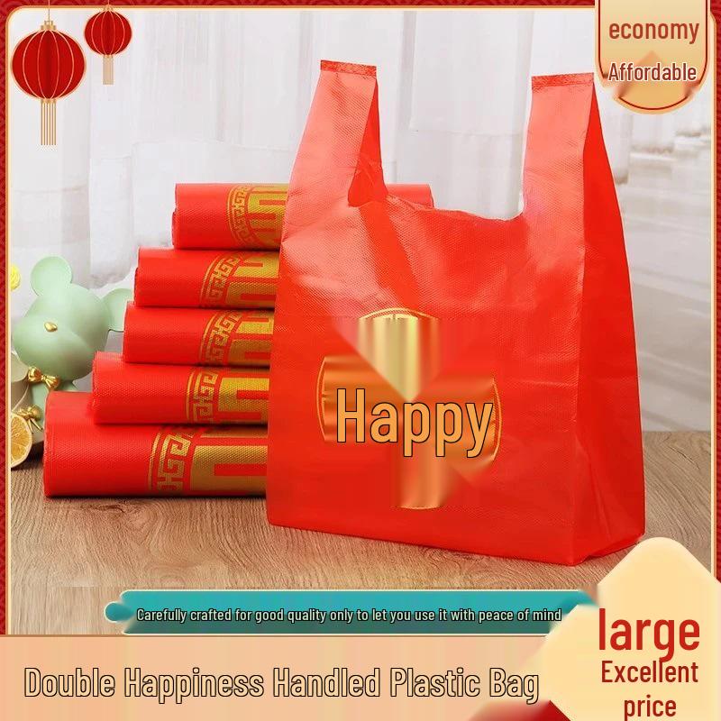 50 Stück Rote Doppeltes Glück Hochzeitsgeschenktüten - Einweg für Zigaretten & Alkohol